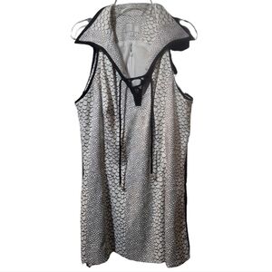 Alberto Makali Sporty Sleeveless Top 12 Black White Print Side Slits